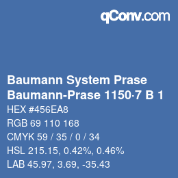 Código de color: Baumann System Prase - Baumann-Prase 1150·7 B 1 | qconv.com