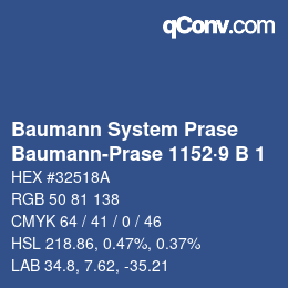 Código de color: Baumann System Prase - Baumann-Prase 1152·9 B 1 | qconv.com