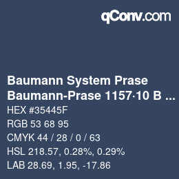 Farbcode: Baumann System Prase - Baumann-Prase 1157·10 B 2 | qconv.com