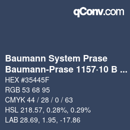 Color code: Baumann System Prase - Baumann-Prase 1157·10 B 2 | qconv.com