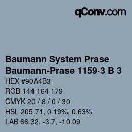 Color code: Baumann System Prase - Baumann-Prase 1159·3 B 3 | qconv.com