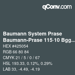 Farbcode: Baumann System Prase - Baumann-Prase 115·10 Bgg 4 | qconv.com