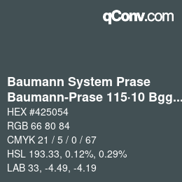 Código de color: Baumann System Prase - Baumann-Prase 115·10 Bgg 4 | qconv.com