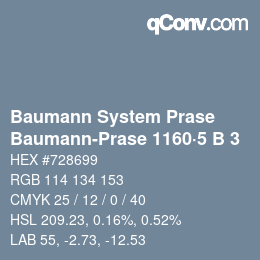 Farbcode: Baumann System Prase - Baumann-Prase 1160·5 B 3 | qconv.com