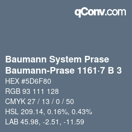 Farbcode: Baumann System Prase - Baumann-Prase 1161·7 B 3 | qconv.com