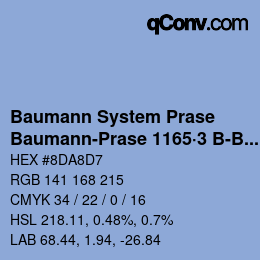 Código de color: Baumann System Prase - Baumann-Prase 1165·3 B-Bv | qconv.com