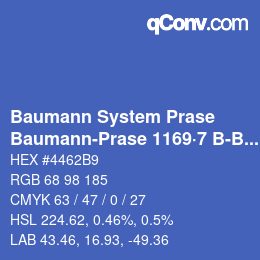 Código de color: Baumann System Prase - Baumann-Prase 1169·7 B-Bv | qconv.com