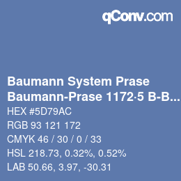 Código de color: Baumann System Prase - Baumann-Prase 1172·5 B-Bv 1 | qconv.com