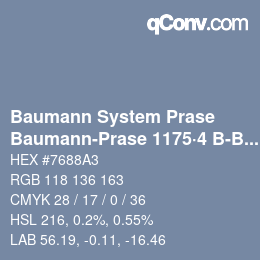 Color code: Baumann System Prase - Baumann-Prase 1175·4 B-Bv 2 | qconv.com