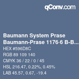 Code couleur: Baumann System Prase - Baumann-Prase 1176·6 B-Bv 2 | qconv.com