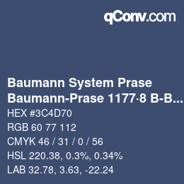 Código de color: Baumann System Prase - Baumann-Prase 1177·8 B-Bv 2 | qconv.com