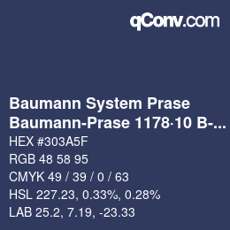 Farbcode: Baumann System Prase - Baumann-Prase 1178·10 B-Bv 2 | qconv.com