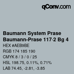 Code couleur: Baumann System Prase - Baumann-Prase 117·2 Bg 4 | qconv.com