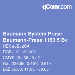 カラーコード: Baumann System Prase - Baumann-Prase 1183·5 Bv | qconv.com