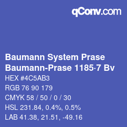 Farbcode: Baumann System Prase - Baumann-Prase 1185·7 Bv | qconv.com