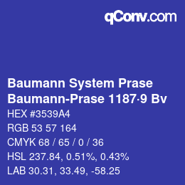 Farbcode: Baumann System Prase - Baumann-Prase 1187·9 Bv | qconv.com