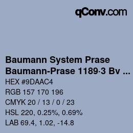 Farbcode: Baumann System Prase - Baumann-Prase 1189·3 Bv 1 | qconv.com