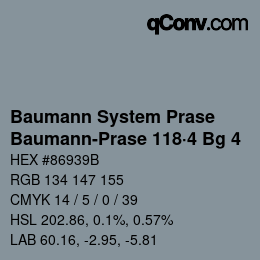 Code couleur: Baumann System Prase - Baumann-Prase 118·4 Bg 4 | qconv.com