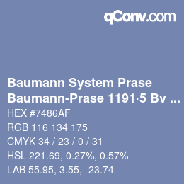 Code couleur: Baumann System Prase - Baumann-Prase 1191·5 Bv 1 | qconv.com