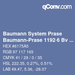 カラーコード: Baumann System Prase - Baumann-Prase 1192·6 Bv 1 | qconv.com