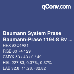 カラーコード: Baumann System Prase - Baumann-Prase 1194·8 Bv 1 | qconv.com