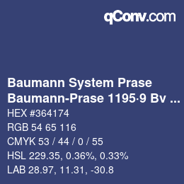 Farbcode: Baumann System Prase - Baumann-Prase 1195·9 Bv 1 | qconv.com