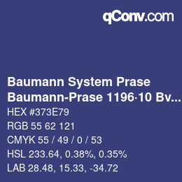 Code couleur: Baumann System Prase - Baumann-Prase 1196·10 Bv 1 | qconv.com
