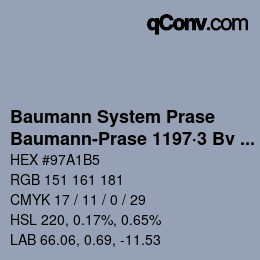 Color code: Baumann System Prase - Baumann-Prase 1197·3 Bv 2 | qconv.com