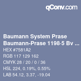 カラーコード: Baumann System Prase - Baumann-Prase 1198·5 Bv 2 | qconv.com