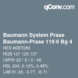 Farbcode: Baumann System Prase - Baumann-Prase 119·6 Bg 4 | qconv.com