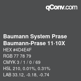 Código de color: Baumann System Prase - Baumann-Prase 11·10X | qconv.com