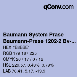 Code couleur: Baumann System Prase - Baumann-Prase 1202·2 Bv-Vb | qconv.com