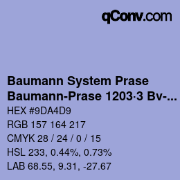 Color code: Baumann System Prase - Baumann-Prase 1203·3 Bv-Vb | qconv.com