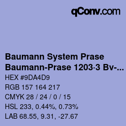 Código de color: Baumann System Prase - Baumann-Prase 1203·3 Bv-Vb | qconv.com