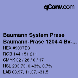 Código de color: Baumann System Prase - Baumann-Prase 1204·4 Bv-Vb | qconv.com