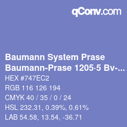 Código de color: Baumann System Prase - Baumann-Prase 1205·5 Bv-Vb | qconv.com