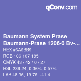 Code couleur: Baumann System Prase - Baumann-Prase 1206·6 Bv-Vb | qconv.com