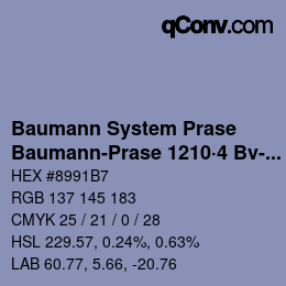 Color code: Baumann System Prase - Baumann-Prase 1210·4 Bv-Vb 1 | qconv.com