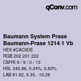 Code couleur: Baumann System Prase - Baumann-Prase 1214·1 Vb | qconv.com