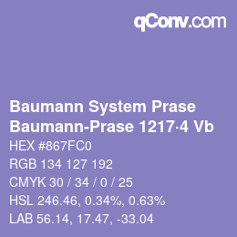 Color code: Baumann System Prase - Baumann-Prase 1217·4 Vb | qconv.com
