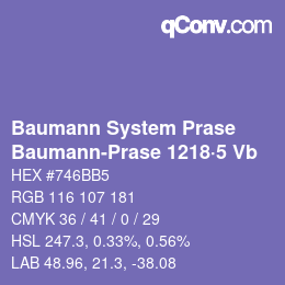 Code couleur: Baumann System Prase - Baumann-Prase 1218·5 Vb | qconv.com