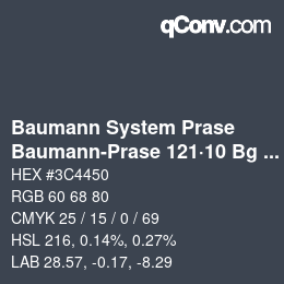 Código de color: Baumann System Prase - Baumann-Prase 121·10 Bg 4 | qconv.com