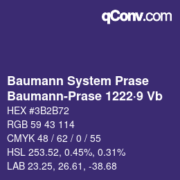 Color code: Baumann System Prase - Baumann-Prase 1222·9 Vb | qconv.com