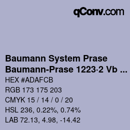 Código de color: Baumann System Prase - Baumann-Prase 1223·2 Vb 1 | qconv.com