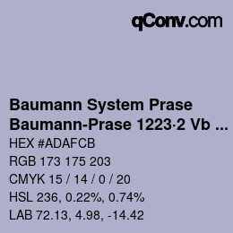 Code couleur: Baumann System Prase - Baumann-Prase 1223·2 Vb 1 | qconv.com