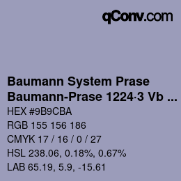 Code couleur: Baumann System Prase - Baumann-Prase 1224·3 Vb 1 | qconv.com