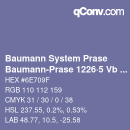 Color code: Baumann System Prase - Baumann-Prase 1226·5 Vb 1 | qconv.com