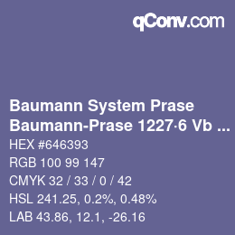 Code couleur: Baumann System Prase - Baumann-Prase 1227·6 Vb 1 | qconv.com