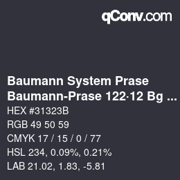 カラーコード: Baumann System Prase - Baumann-Prase 122·12 Bg 4 | qconv.com