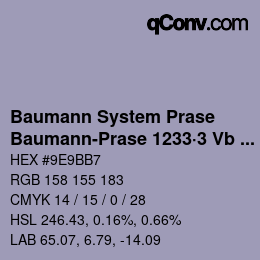 Color code: Baumann System Prase - Baumann-Prase 1233·3 Vb 2 | qconv.com